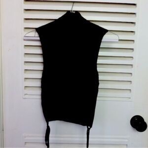 Effortless Chic: Black Knit Turtleneck Shell